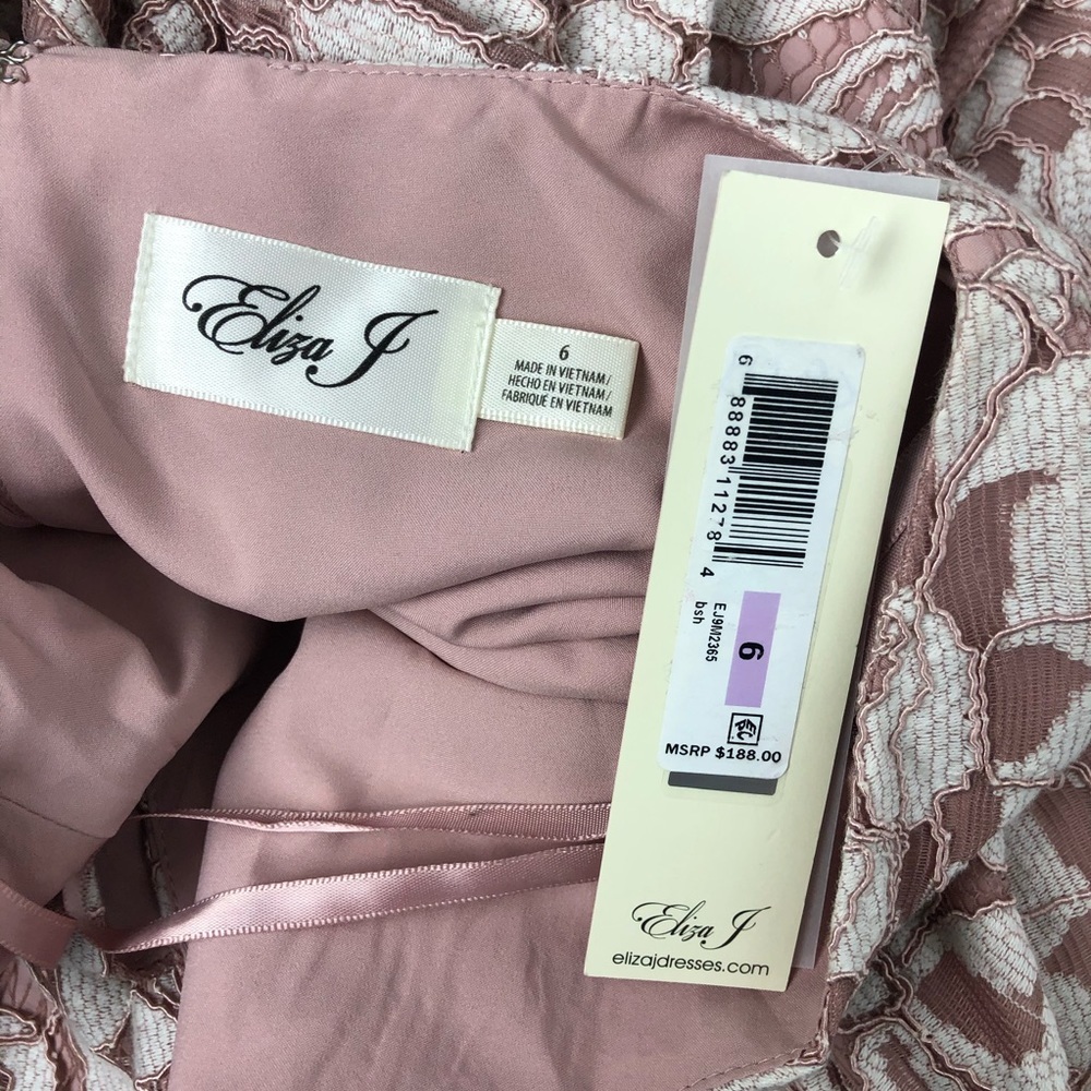 Eliza J Blush Fit & Flare Lace Dress Size 6 - Picture 6 of 8